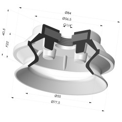 Ventosa 1.5 Soffietti Serie PBG Ø 77.5MM