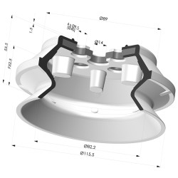 Ventosa 1.5 Soffietti Serie PBG Ø 115MM