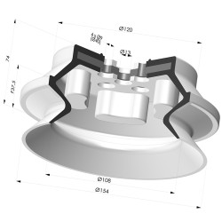 Ventosa 1.5 Soffietti Serie PBG Ø 154.1MM