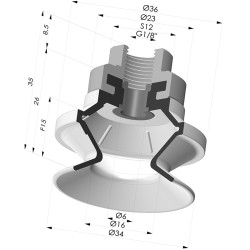 Ventosa 1.5 Soffietti Serie 91 Ø 34MM