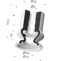 Ventosa 1.5 Soffietti Serie 1 Ø 12MM
