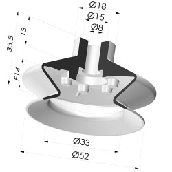 Ventosa 1.5 Soffietti Serie1 Ø 52MM