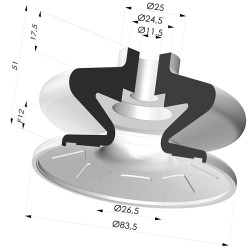Ventosa 1.5 Soffietti Serie1 Ø 83.5MM