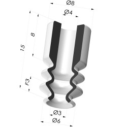 Ventosa 2.5 Soffietti Serie  8 Ø 6MM