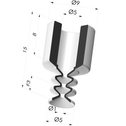 Ventosa 2.5 Soffietti Serie 2 Ø 5MM