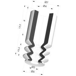 Ventosa 2.5 Soffietti Serie 2 Ø 5,2MM