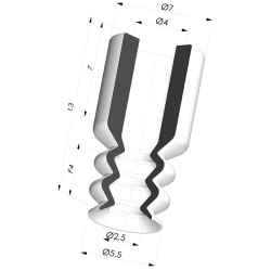 Ventosa 2.5 Soffietti Serie 2 Ø 5,4MM