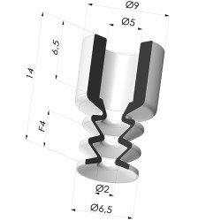Ventosa 2.5 Soffietti Serie 2 Ø 6.5MM