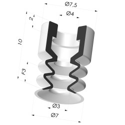 Ventosa 2.5 Soffietti Serie 2 Ø 7MM