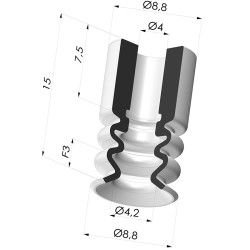 Ventosa 2.5 Soffietti Serie 2 Ø 8.8MM