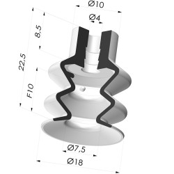Ventosa 2.5 Soffietti Serie 2 Ø 18MM