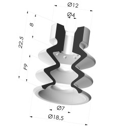 Ventosa 2.5 Soffietti Serie 2 Ø 18.5MM