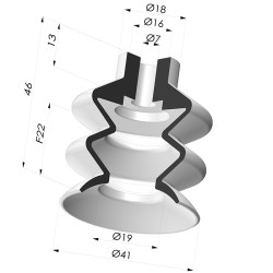 Ventosa 2.5 Soffietti Serie 2 Ø 41MM