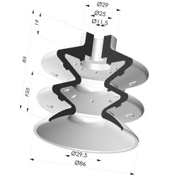 Ventosa 2.5 Soffietti Serie 2 Ø 85.8MM