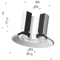 Ventosa Piatta Serie 7 Ø 15MM