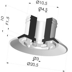 Ventosa Piatta Serie 7 Ø 20MM