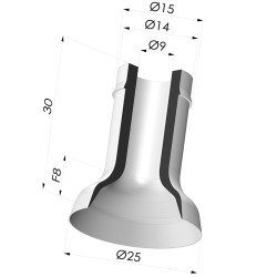 Ventosa Piatta Serie 7 Ø 25MM