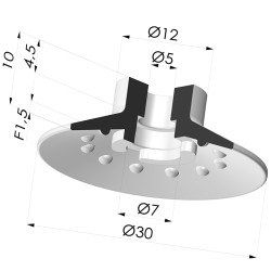 Ventosa Piatta Serie 7SB Ø 30MM