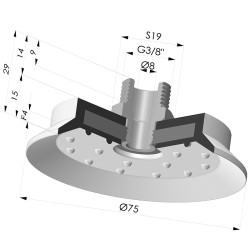 Ventosa Piatta Serie 7SB Ø 72.8MM con Inserto G3/8"