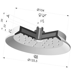 Ventosa Piatta Serie 7SB Ø 125.5MM con Inserto G1/4"
