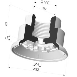 Ventosa Piatta Serie 7R Ø 32MM