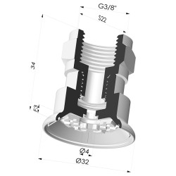 Ventosa Piatta Serie 7R Ø 32MM
