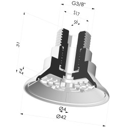 Ventosa Piatta Serie 7R Ø 42MM