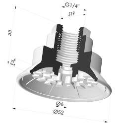 Ventosa Piatta Serie 7R Ø 52MM