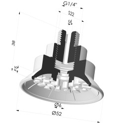 Ventosa Piatta Serie 7R Ø 52MM
