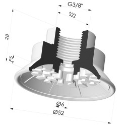 Ventosa Piatta Serie 7R Ø 52MM