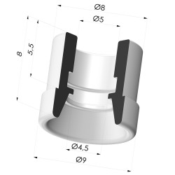 Ventosa Piatta Serie 7 Ø 9MM