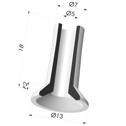 Ventosa Piatta Serie 7 Ø 12,9MM