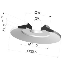 Ventosa Piatta Serie 7 Ø 21MM