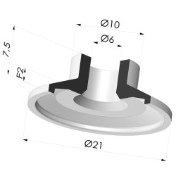 Ventosa Piatta Serie 7 Ø 21MM