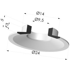 Ventosa Piatta Serie 7 Ø 24MM