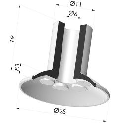 Ventosa Piatta Serie7 Ø 26MM