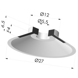 Ventosa Piatta Serie 7 Ø 27MM