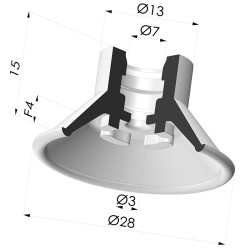 Ventosa Piatta Serie 7 Ø 28MM