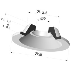 Ventosa Piatta Serie 7 Ø 28MM