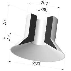 Ventosa Piatta Serie7 Ø 30MM