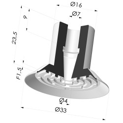 Ventosa Piatta Serie 7 Ø 30MM