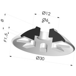 Ventosa Piatta Serie 7 Ø 30MM