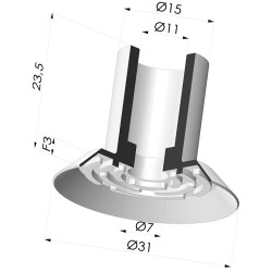 Ventosa Piatta Serie 7 Ø 30MM