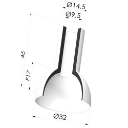 Ventosa Piatta Serie 7 Ø 32MM