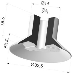 Ventosa Piatta Serie 7 Ø 34MM