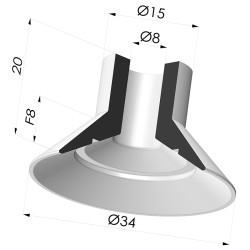 Ventosa Piatta Serie 7 Ø 34MM