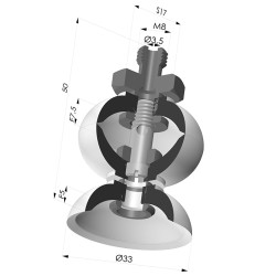 Ventosa Piatta Serie 7 Ø 35MM