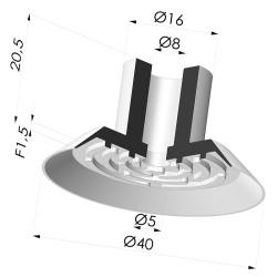 Ventosa Piatta Serie7 Ø 40MM