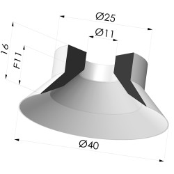 Ventosa Piatta Serie 7 Ø 40MM
