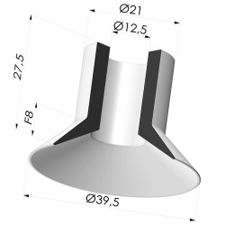 Ventosa Piatta Serie 7 Ø 40MM